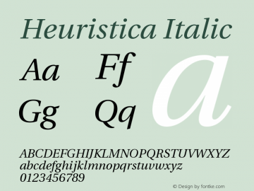 Heuristica Italic Version 0.2 Font Sample