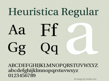 Heuristica Regular Version 0.2 Font Sample