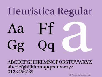 Heuristica Regular Version 0.2.1 Font Sample