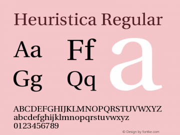 Heuristica Regular Version 0.2.2 Font Sample