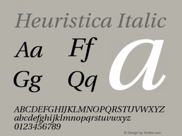 Heuristica Italic Version 0.2.2 Font Sample