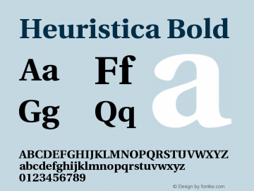 Heuristica Bold Version 0.2.2 Font Sample