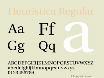 Heuristica Regular Version 0.3 Font Sample