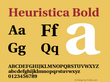 Heuristica Bold Version 0.2.2 Font Sample