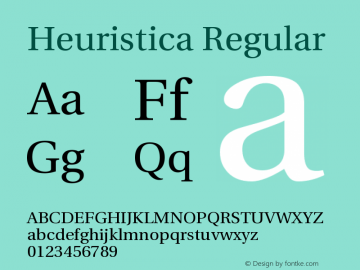 Heuristica Regular Version 0.4 Font Sample