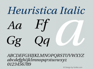 Heuristica Italic Version 0.4 Font Sample