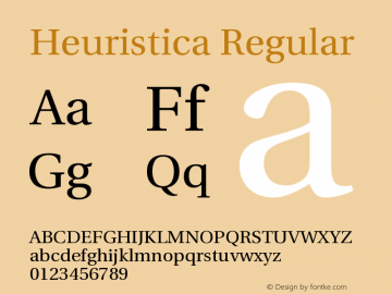 Heuristica Regular Version 1.0 Font Sample