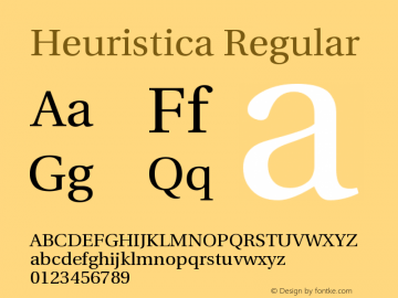 Heuristica Regular Version 1.0 Font Sample