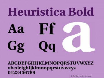 Heuristica Bold Version 1.0.1 Font Sample
