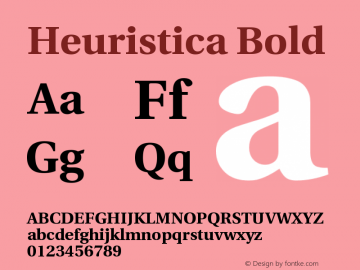 Heuristica Bold Version 1.0.2 Font Sample