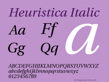 Heuristica Italic Version 1.0.2 Font Sample