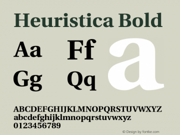 Heuristica Bold Version 1.0.2 Font Sample