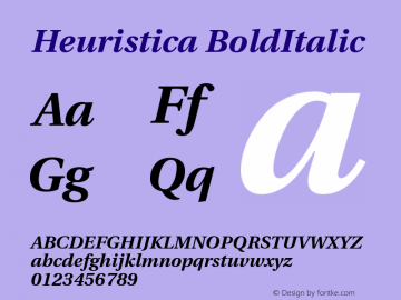 Heuristica BoldItalic Version 1.0.2图片样张