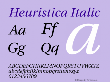 Heuristica Italic Version 1.0.1图片样张