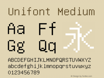 Unifont Medium Version 7.0.03 Font Sample