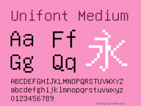 Unifont Medium Version 8.0.01图片样张