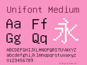Unifont Medium Version 8.0.01 Font Sample