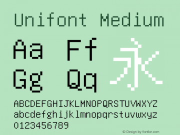 Unifont Medium Version 7.0.06 Font Sample