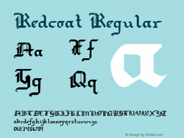 Redcoat Regular 001.000 Font Sample