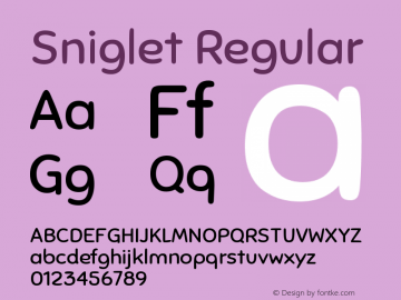 Sniglet Regular Version 2.000 Font Sample