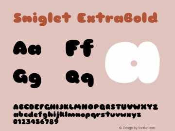 Sniglet ExtraBold Version 2.000 Font Sample