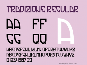 Tradizione Regular Version 1.001 2008 Font Sample