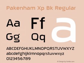 Pakenham Xp Bk Regular Version 2.101;PS 002.101;Core 1.0.38 Font Sample