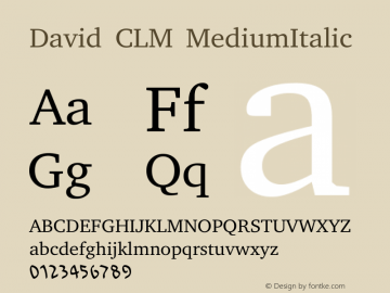 David CLM MediumItalic Version 0.120图片样张
