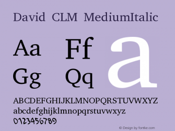 David CLM MediumItalic Version 0.100图片样张