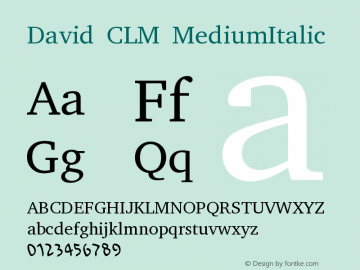 David CLM MediumItalic Version 0.105图片样张