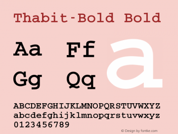 Thabit-Bold Bold Version 0.01图片样张