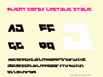 Flight Corps Leftalic Italic Version 1.0; 2008; initial release图片样张