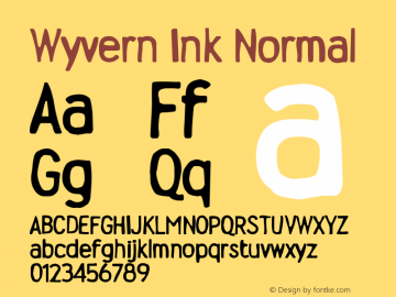 Wyvern Ink Normal Version 000.001 Font Sample