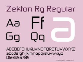Zekton Rg Regular Version 4.000 Font Sample