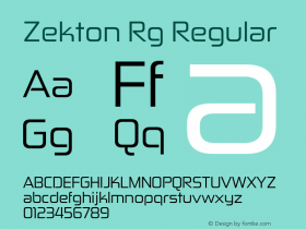 Zekton Rg Regular Version 5.000 Font Sample
