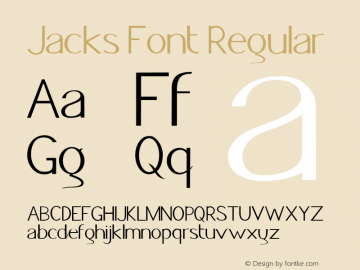 Jacks Font Regular Version 1.0 Font Sample