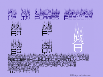 Up In Flames Regular Version 1.00 June 11, 2008, initial release Font Sample