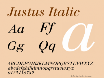 Justus Italic Version 001.001 Font Sample