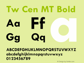 Tw Cen MT Bold Version 1.00图片样张