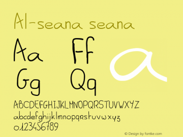 Al-seana seana Version 1.00 August 2, 2008, Font Sample