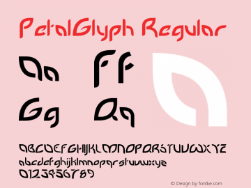 PetalGlyph Regular Version 1.00 May 7, 2008, initial release Font Sample