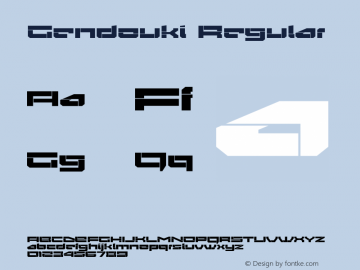Gendouki Regular OTF 1.100;PS 001.001;Core 1.0.29图片样张