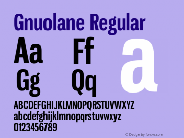 Gnuolane Regular Version 1.000 Font Sample