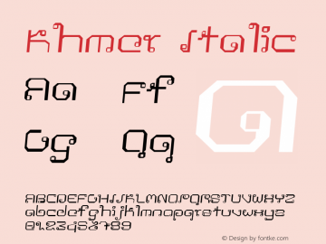 Khmer Italic Version 1.0 Font Sample