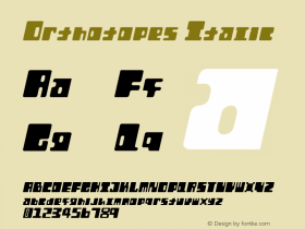 Orthotopes Italic Version 1.00 March 15, 2009, initial release图片样张