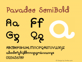 Pavadee SemiBold Version 2.0 Font Sample