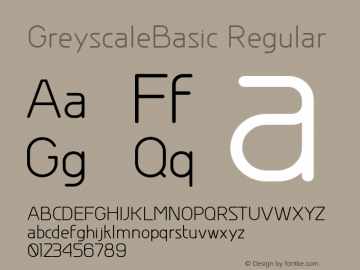 GreyscaleBasic Regular Version 001.000图片样张