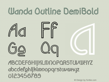 Wanda Outline DemiBold Macromedia Fontographer 4.1.5 6/7/04图片样张