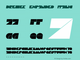 Drebiek Expanded Italic Version 1.000 Font Sample