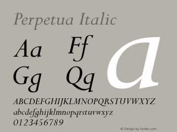 Perpetua Italic Version 1.76图片样张